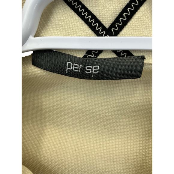 Perse Abstract Print Jacket Ivory Black Button Down 3/4 Sleeve Blazer Size 8 - Picture 8 of 16